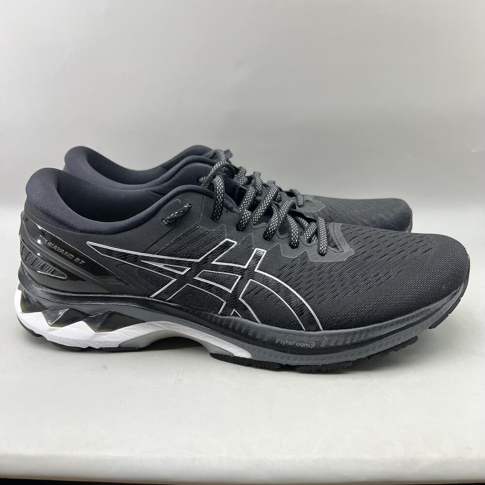 ASICS GEL-Kayano 27 Running Shoes Men Size 12 Black Mesh Comfort Cushion Sneaker